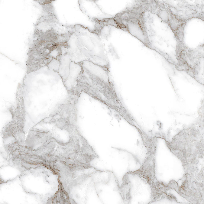 Sarzano Carrara Marble Effect Floor Tiles - 600 x 600mm  Feature Large Image