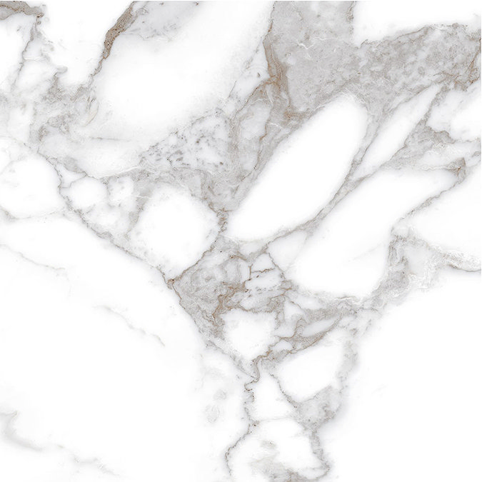 Sarzano Carrara Marble Effect Floor Tiles - 600 x 600mm  In Bathroom Large Image