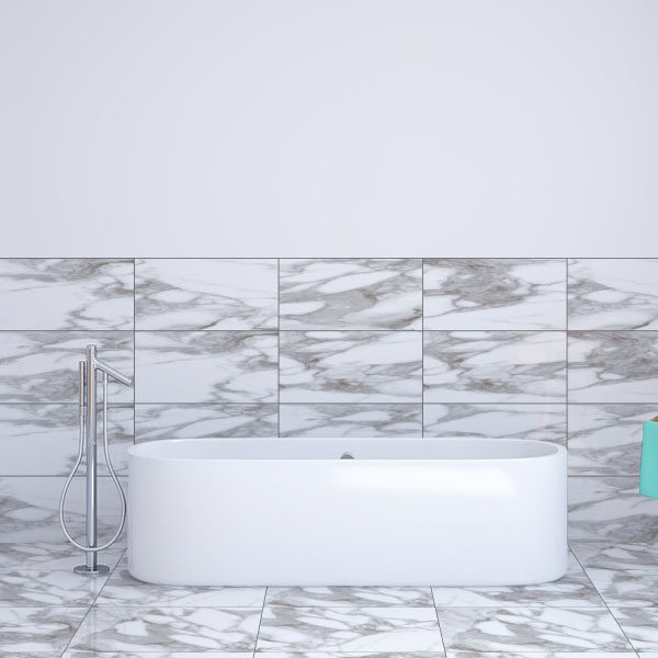 Sarzano Carrara Marble Effect Wall & Floor Tiles - 300 x 600mm  Profile Large Image