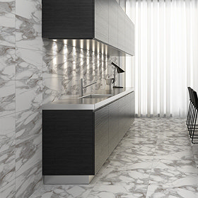 Sarzano Carrara Marble Effect Wall & Floor Tiles - 300 x 600mm Large Image