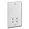 Satin Chrome Dual Voltage Shaver Socket with White Insert - P17SC Large Image