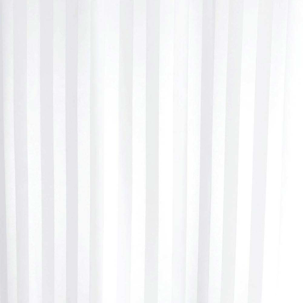 Extra Wide Satin Stripe Shower Curtain W2400 x H1800mm - White - 69113 Large Image
