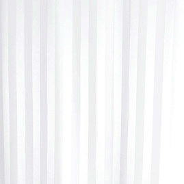 Extra Wide Satin Stripe Shower Curtain W2400 x H1800mm - White - 69113 Large Image