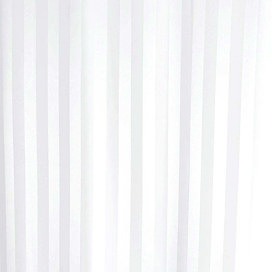 Extra Wide Satin Stripe Shower Curtain W2400 x H1800mm - White - 69113 Large Image