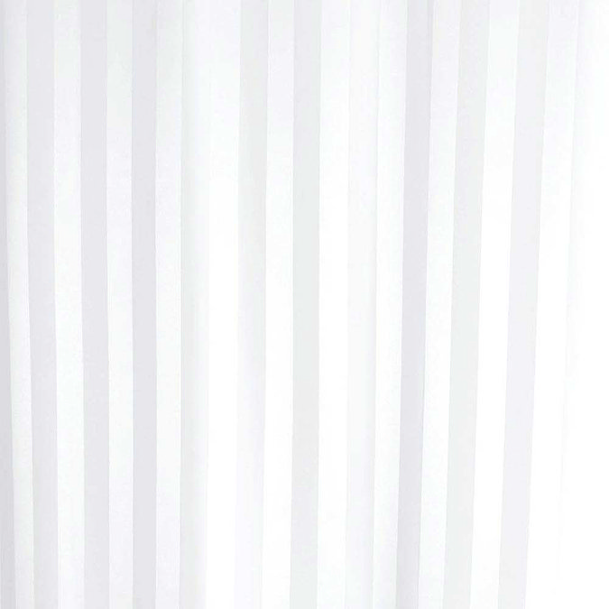 Extra Wide Satin Stripe Shower Curtain W2400 x H1800mm - White - 69113 Large Image
