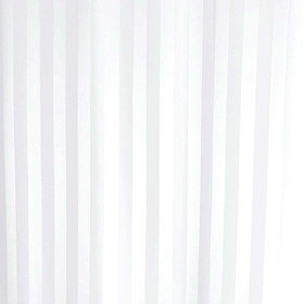 Extra Wide Satin Stripe Shower Curtain W2400 x H1800mm - White - 69113 Large Image