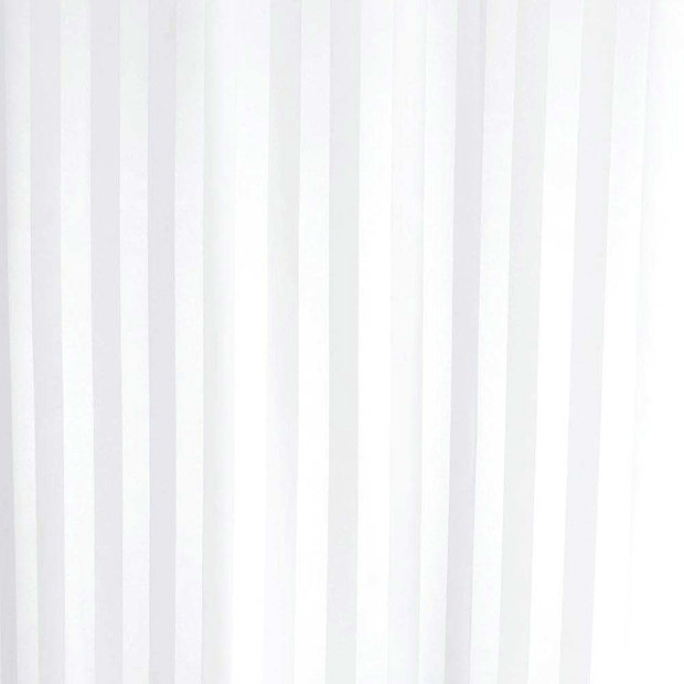 Satin Stripe Shower Curtain 1800 x 2400mm White 69114 at Victorian