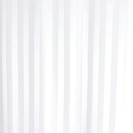 Satin Stripe Shower Curtain W1800 x H1800mm with Curtain Rings - White - 69110 Large Image