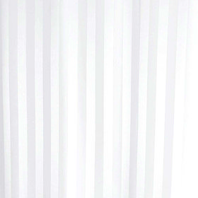 Satin Stripe Shower Curtain W1800 x H1800mm with Curtain Rings - White - 69110 Large Image