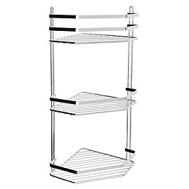 Euroshowers Bathroom Corner Basket Tidy – Triple Tier – Chrome – 57600