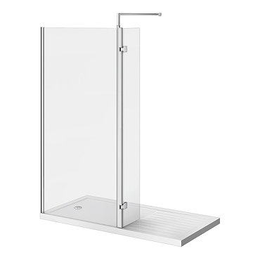 Saturn 8mm Walk In Shower Enclosure - 1700 x 800mm (includes Return Panel + Tray) Profile Large Imag