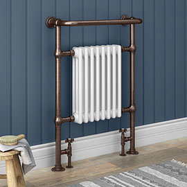 Savoy Antique Copper Traditional Heated Towel Rail Radiator Medium Image