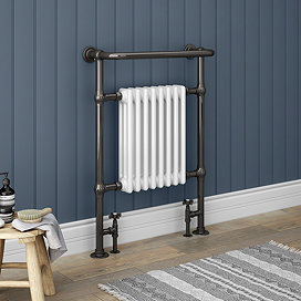 Savoy Black Nickel Traditional Heated Towel Rail Large Image