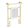 Savoy Brushed Brass Traditional Heated Towel Rail Radiator  Profile Large Image