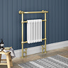 Savoy Brushed Brass Traditional Heated Towel Rail Radiator Large Image