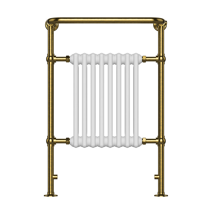 Savoy Brushed Gold Traditional Heated Towel Rail Radiator  Profile Large Image