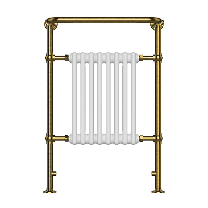 Savoy Brushed Gold Traditional Heated Towel Rail Radiator Profile Large Image
