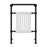 Savoy Matt Black Traditional Heated Towel Rail Radiator  Profile Large Image
