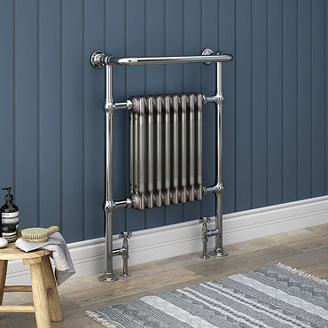 Savoy Raw Metal (Lacquered) Traditional Heated Towel Rail  Profile Large Image