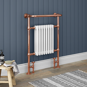 Savoy Rose Gold Traditional Heated Towel Rail Radiator Large Image