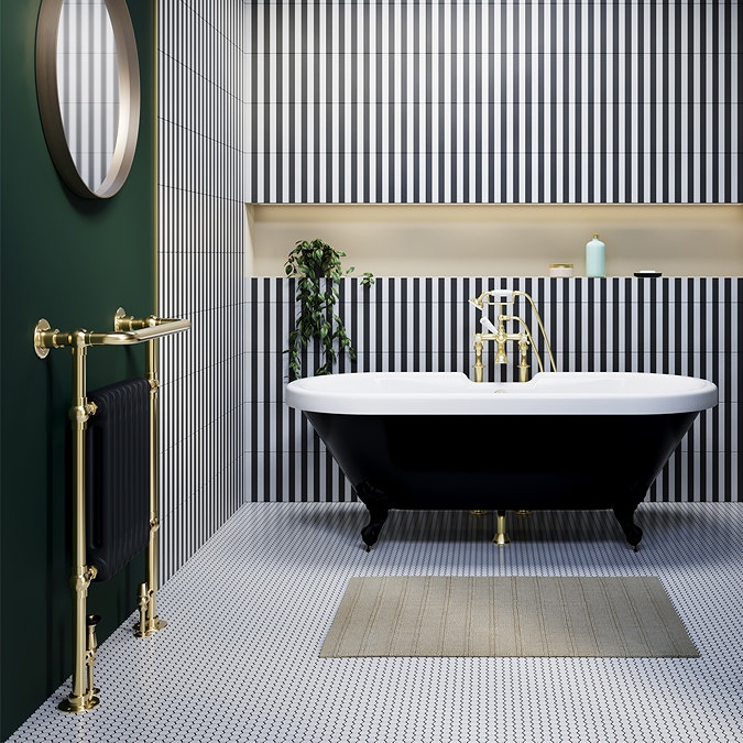 Chatsworth Savoy Traditional Heated Towel Rail Radiator (Brushed Brass & Anthracite Grey)