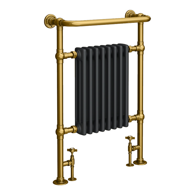 Chatsworth Savoy Traditional Heated Towel Rail Radiator (Brushed Gold & Anthracite Grey)
