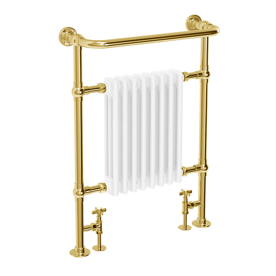 Savoy Vintage Gold Traditional Heated Towel Rail Radiator  Profile Large Image