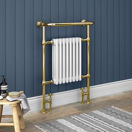 Savoy Vintage Gold Traditional Heated Towel Rail Radiator Large Image