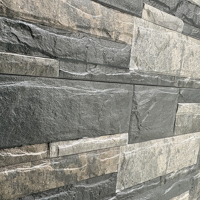Sayan Graphite Stone Effect Split Face Wall Tiles - 100 x 500mm