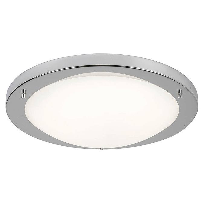 Searchlight 41cm Satin Silver Flush Fitting with Opal Glass - 8703SS Large Image