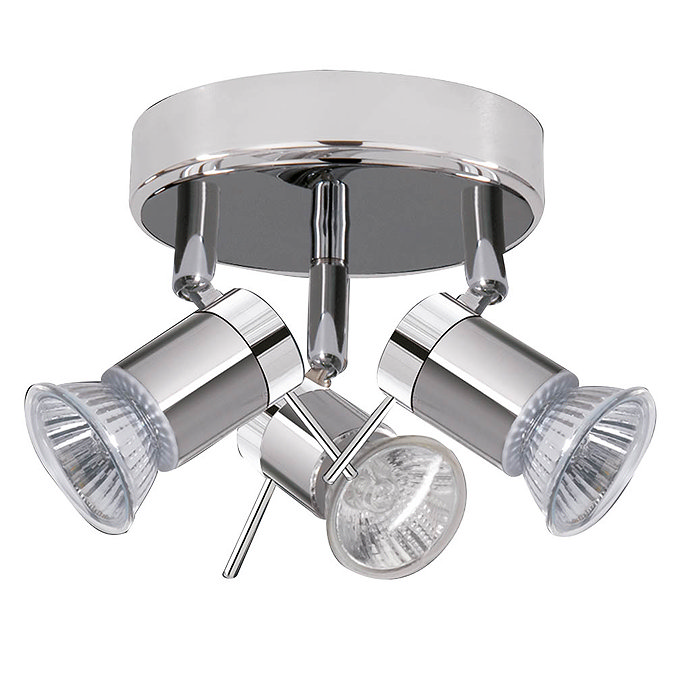 Searchlight Aries 3 Light Chrome & Satin Silver Spotlight - 7443CC-LED Large Image