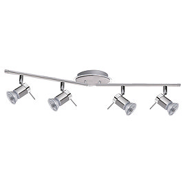 Searchlight Aries 4 Light Adjustable Bar Chrome & Satin Silver Spotlight - 7444CC-LED Large Image