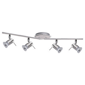 Searchlight Aries 4 Light Adjustable Bar Chrome & Satin Silver Spotlight - 7444CC-LED Large Image