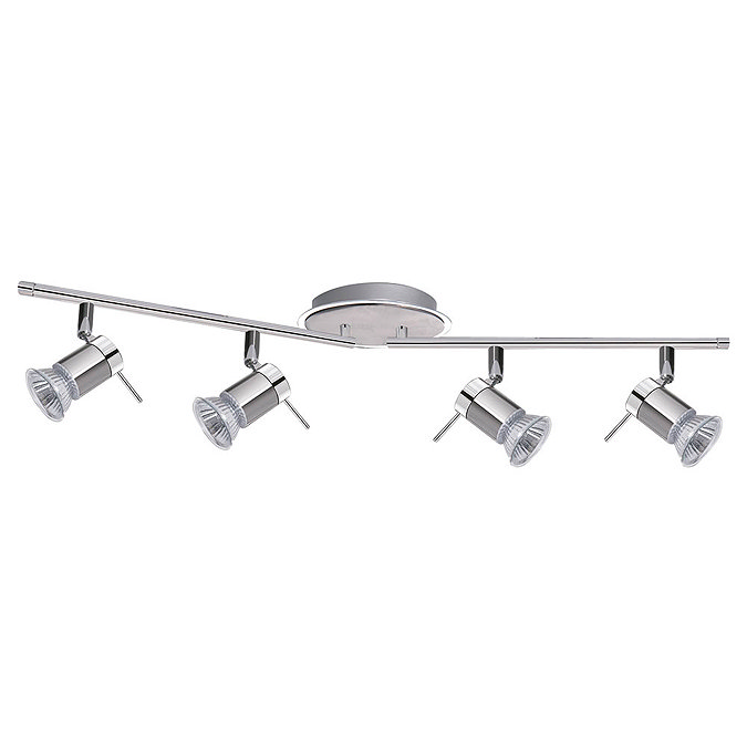 Searchlight Aries 4 Light Adjustable Bar Chrome & Satin Silver Spotlight - 7444CC-LED Large Image