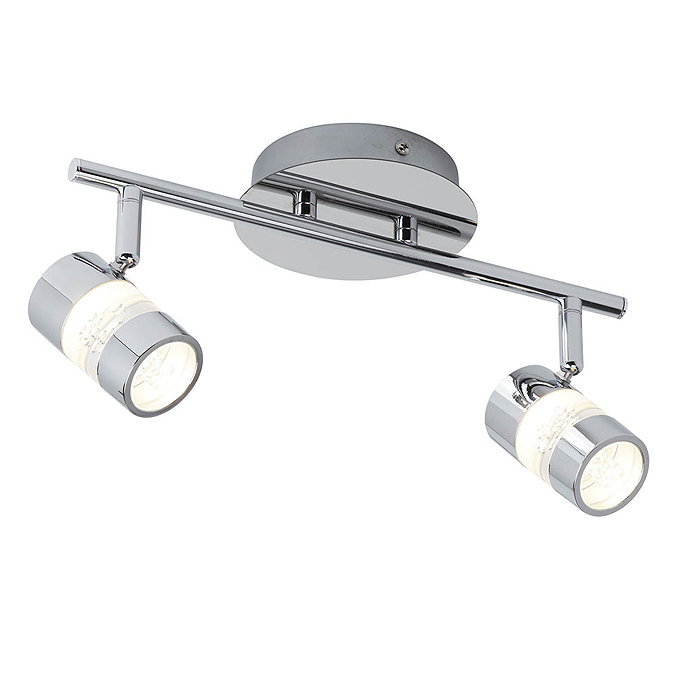 Searchlight Bubbles Chrome 2 Light LED Spotlight Bar - 4412CC Large Image