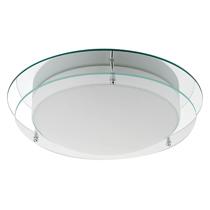 Searchlight Chrome Flush Fitting with Mirror Backplate & Opal Glass - 7803-36 Large Image