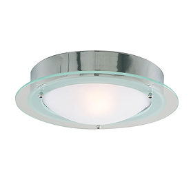 Searchlight Chrome Flush Fitting with Opal Glass - 3108CC Large Image