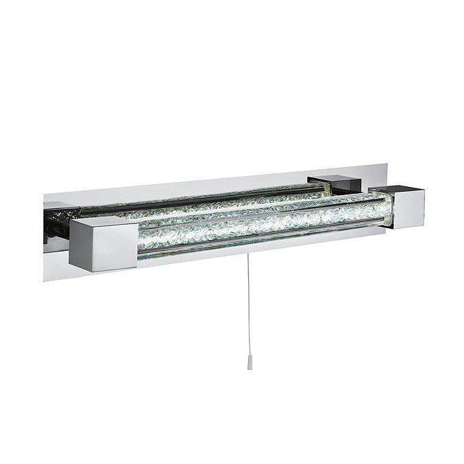 Searchlight Chrome LED Wall Light with Clear Crystal Glass Bar - 6664CC Profile Large Image