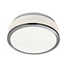 Searchlight Discs 23cm 2 Light Flush Fitting with Opal Glass Shade & Satin Silver Trim - 7039-23SS L