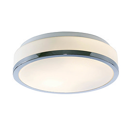 Searchlight Discs 28cm 2 Light Flush Fitting with Opal Glass Shade & Chrome Trim - 7039-28CC Large I