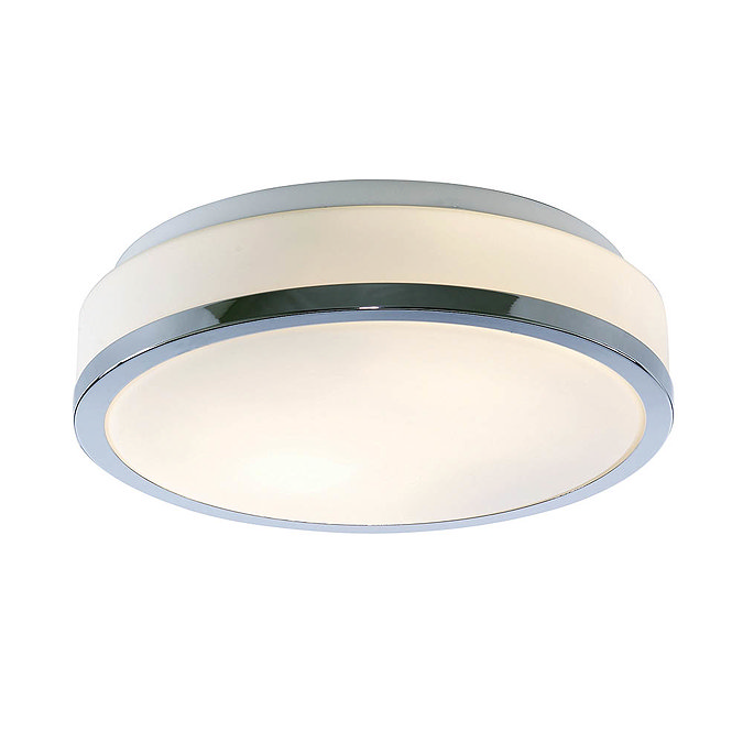 Searchlight Discs 28cm 2 Light Flush Fitting with Opal Glass Shade & Chrome Trim - 7039-28CC Large I