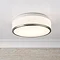 Searchlight Discs 28cm 2 Light Flush Fitting with Opal Glass Shade & Satin Silver Trim - 7039-28SS  