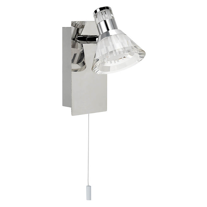 Searchlight Flute Dimmable 1 Light LED Spotlight with Clear Acrylic Shade - 6361CC Large Image