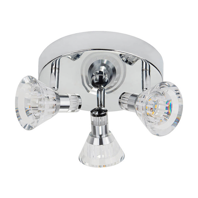 Searchlight Flute Dimmable 3 Light LED Spotlight with Clear Acrylic Shades - 6363CC Large Image