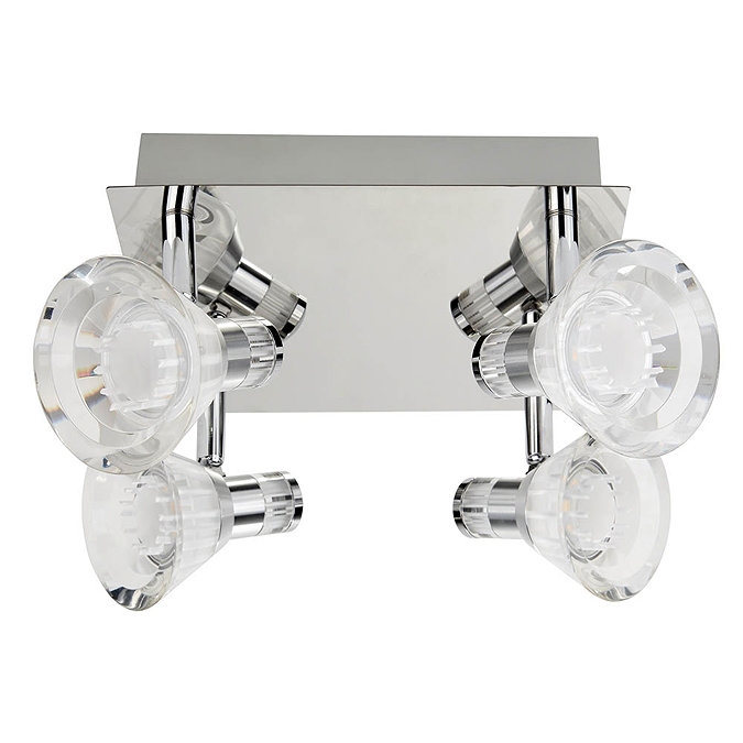 Searchlight Flute Dimmable 4 Light LED Spotlight with Clear Acrylic Shade - 7474CC  Profile Large Im