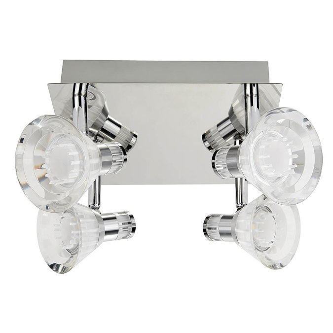 Searchlight Flute Dimmable 4 Light LED Spotlight with Clear Acrylic Shade - 7474CC Profile Large Im
