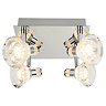 Searchlight Flute Dimmable 4 Light LED Spotlight with Clear Acrylic Shade - 7474CC Large Image