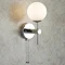 Searchlight Global Chrome Wall Light with Opal Glass Shade - 4337-1-LED Large Image