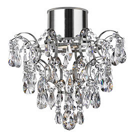 Searchlight Hanna Chandelier with Crystal Droplets & Buttons - 7901-1CC-LED Medium Image
