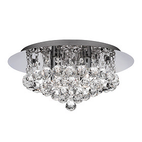 Searchlight Hanna Chrome 4 Light Semi-Flush with Clear Crystal Balls - 4404-4CC-LED Large Image